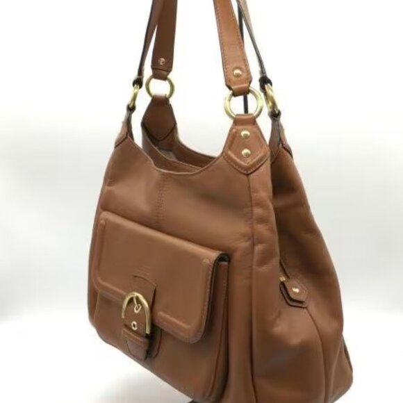 Coach Campbell Saddle Camel Handbag Hobo 3 Compartments F24686 Great Condition - Picture 15 of 15